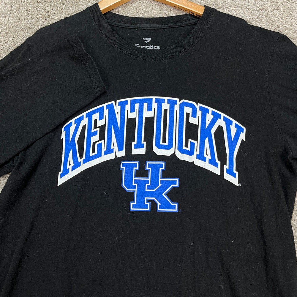 Kentucky Wildcats Fanatics Pullover Mens Medium Black Blue Long Sleeve NCAA UK‎